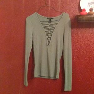Long sleeve ribbed shirt